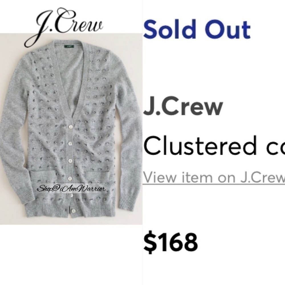 J.Crew rare wool/cashmere embellished cluster constellation cardigan sweater - Picture 6 of 12